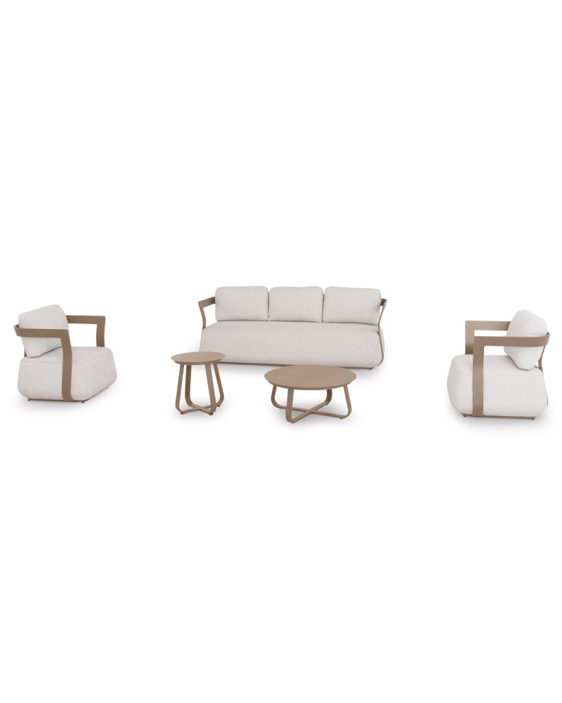 PACIFIC Sofa Set | Shampagne Aluminium with Cream fabric
