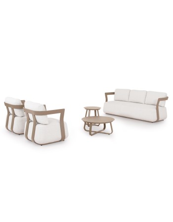 PACIFIC Sofa Set | Shampagne Aluminium with Cream fabric