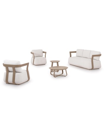 PACIFIC Sofa Set | Shampagne Aluminium with Cream fabric