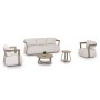 PACIFIC Sofa Set | Shampagne Aluminium with Cream fabric