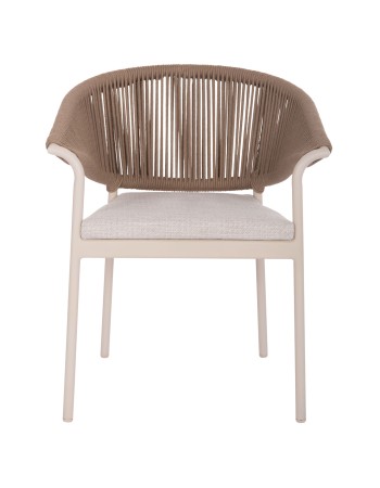 STELLAR Armchair | Ivory Aluminium frame with Natural Rope