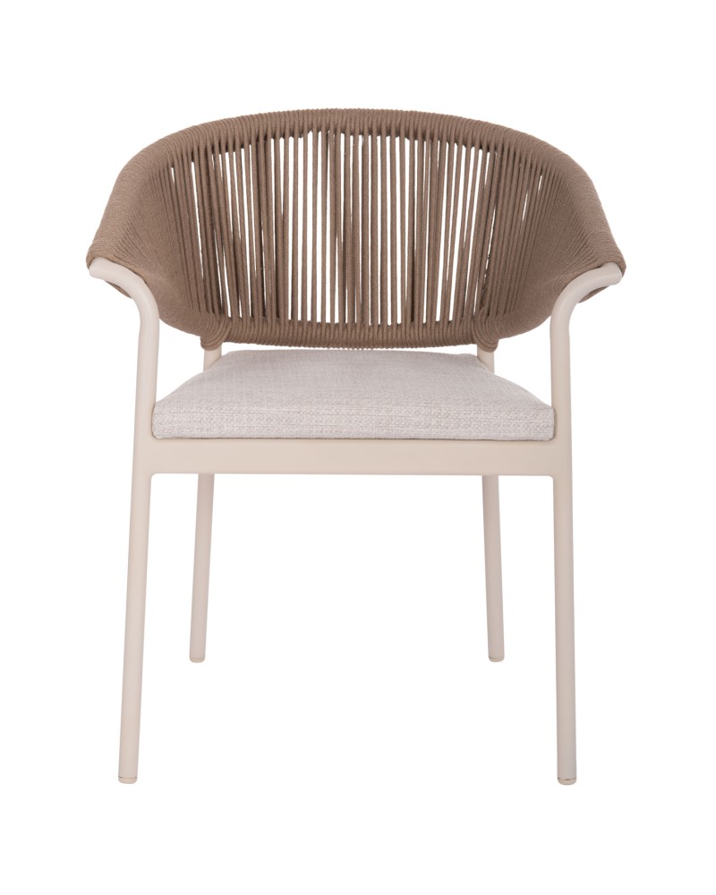 STELLAR Armchair | Ivory Aluminium frame with Natural Rope