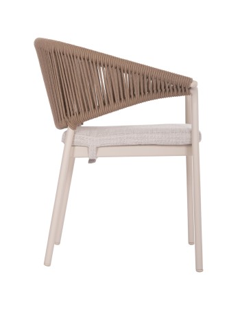STELLAR Armchair | Ivory Aluminium frame with Natural Rope
