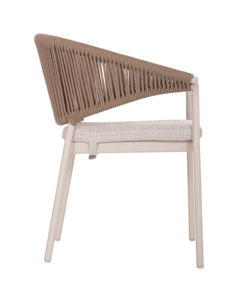 STELLAR Armchair | Ivory Aluminium frame with Natural Rope