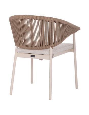 STELLAR Armchair | Ivory Aluminium frame with Natural Rope