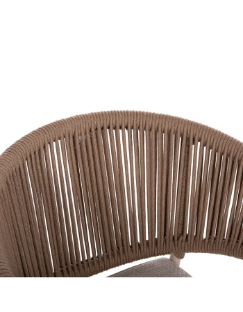 STELLAR Armchair | Ivory Aluminium frame with Natural Rope