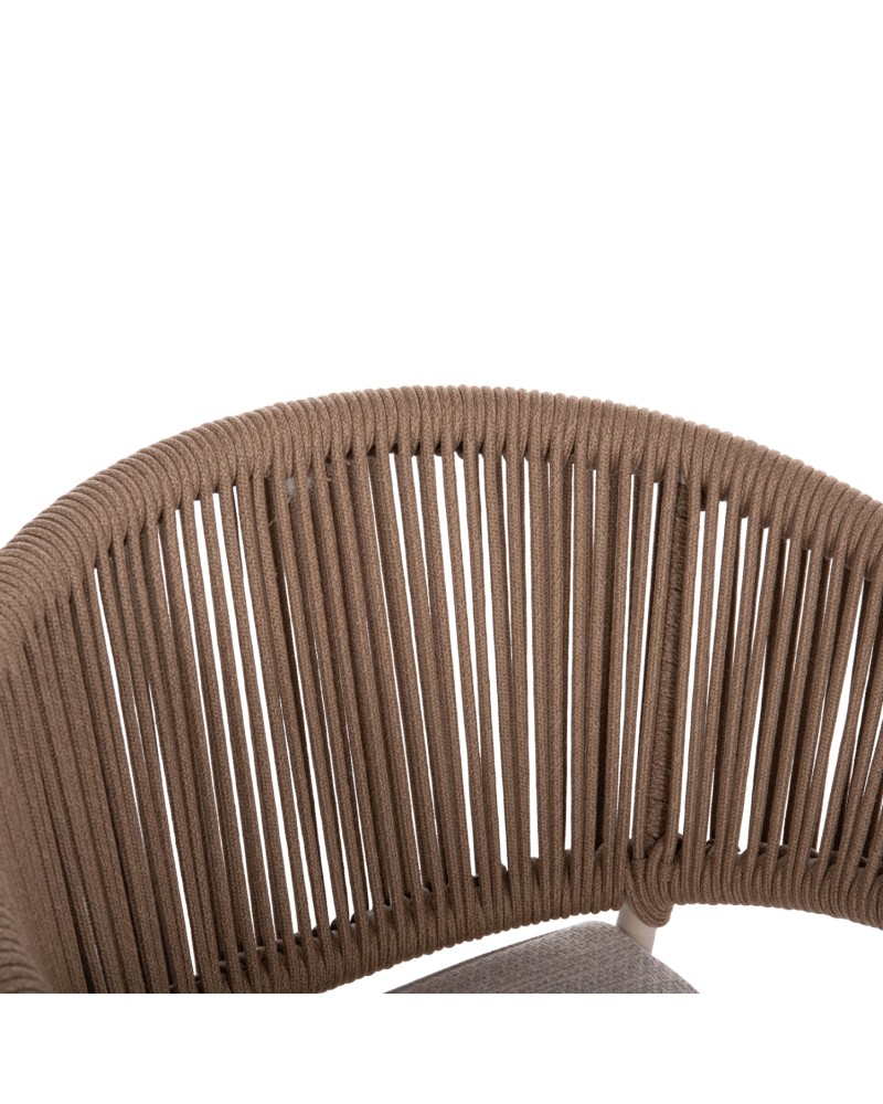 STELLAR Armchair | Ivory Aluminium frame with Natural Rope