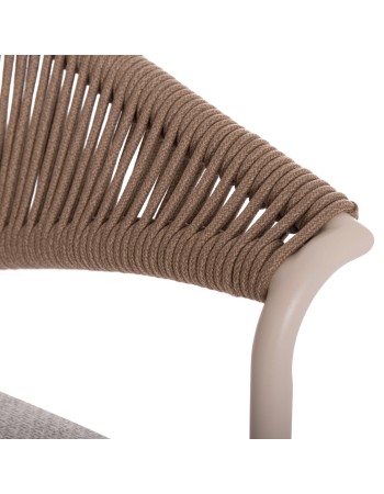 STELLAR Armchair | Ivory Aluminium frame with Natural Rope