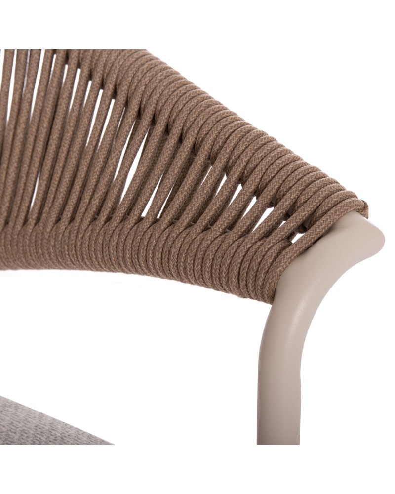 STELLAR Armchair | Ivory Aluminium frame with Natural Rope
