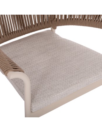 STELLAR Armchair | Ivory Aluminium frame with Natural Rope