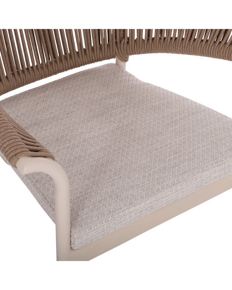 STELLAR Armchair | Ivory Aluminium frame with Natural Rope
