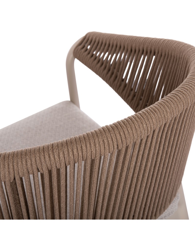 STELLAR Armchair | Ivory Aluminium frame with Natural Rope