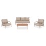 OBLIVION Lounge Sofa Set | Beige Aluminum with rope & teak