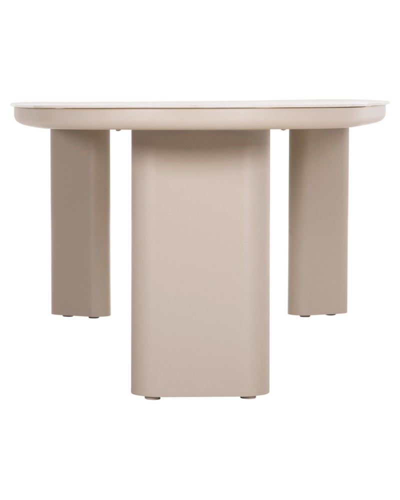 OSIRIS Dining Table | Beige Aluminum frame,beige/grey sintered stone