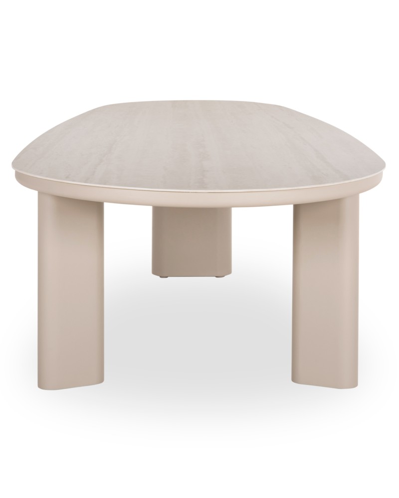 OSIRIS Dining Table | Beige Aluminum frame,beige/grey sintered stone