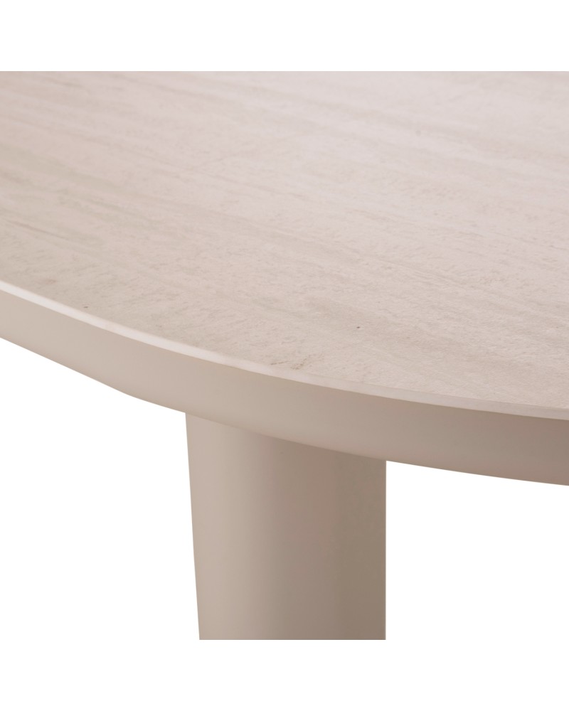 OSIRIS Dining Table | Beige Aluminum frame,beige/grey sintered stone