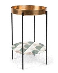 ANOTHER MARBLE Side Table | Gold, Black legs