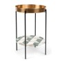 ANOTHER MARBLE Side Table | Gold, Black legs