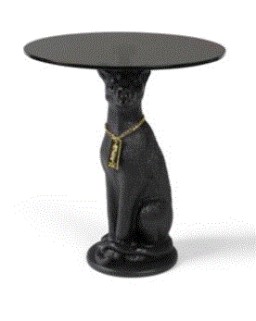 PROUDLY CROWNED PANTHER Side Table | Black