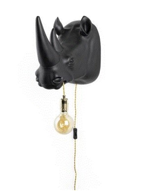 MIND YOUR OWN RHINO Wall Lamp | Black