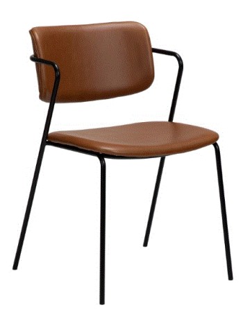 ZED Chair | Vintage Light Brown Art.Leather, Black legs