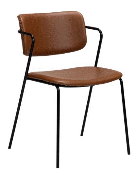 ZED Chair | Vintage Light Brown Art.Leather, Black legs