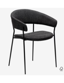REBOOT Armchair | Raven Black Boucle, Black legs