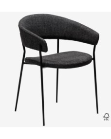 REBOOT Armchair | Raven Black Boucle, Black legs