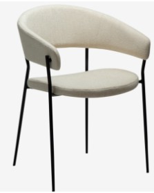 REBOOT Armchair | Simply Beige Boucle, Black legs