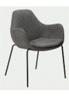 ZIMMER Armchair | Pebble Grey Boucle, Black legs