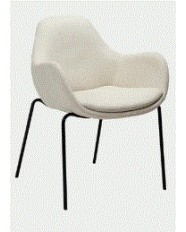 ZIMMER Armchair | Beige  Boucle, Black legs