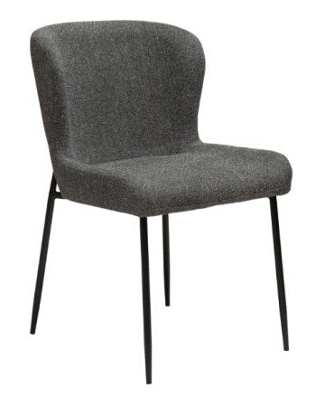 GLAM Chair | Pebble Grey Boucle, Black legs