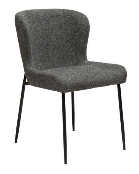 GLAM Chair | Pebble Grey Boucle, Black legs