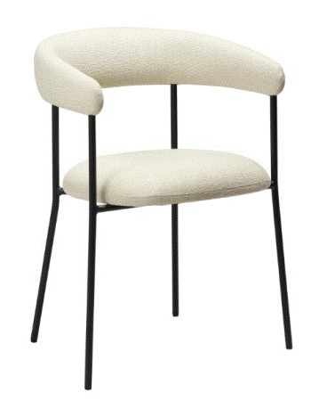 PLENTI Armchair | Bone White Boucle, Black legs