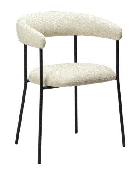 PLENTI Armchair | Bone White Boucle, Black legs