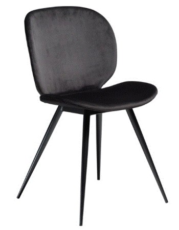 CLOUD Chair | Velvet Black, Black legs