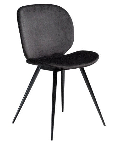 CLOUD Chair | Velvet Black, Black legs