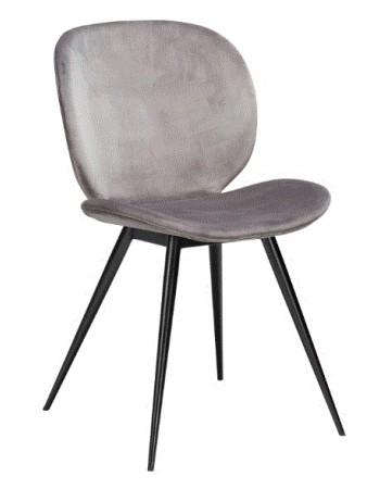 CLOUD Chair | Grey Velvet, Black legs