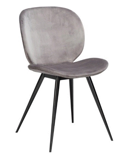 CLOUD Chair | Grey Velvet, Black legs