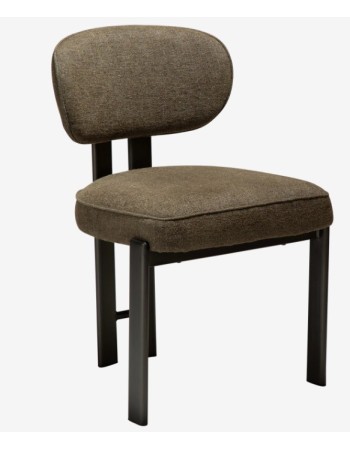 DUCT Chair | Dark Olive boucle, Ant.pewter legs