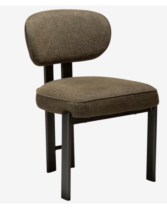 DUCT Chair | Dark Olive boucle, Ant.pewter legs
