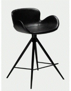 GAIA Counter Stool | Vint. Black Art.Leather, Black legs