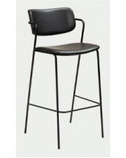 ZED Counter Stool | Vint. Black Art.Leather, Black legs