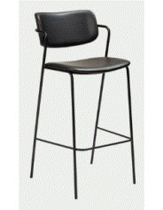 ZED Counter Stool | Vint. Black Art.Leather, Black legs
