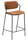 ZED Counter Stool | Vint. Brown Art.Leather, Black legs
