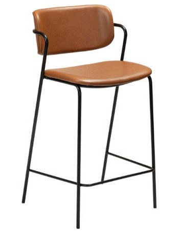 ZED Counter Stool | Vint. Brown Art.Leather, Black legs