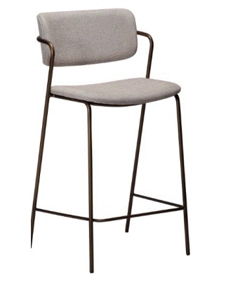 ZED Counter Stool | Cashmere Boucle, Ant.Brass legs