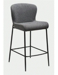 GLAM Counter Stool | Pebble Grey Boucle, Black legs