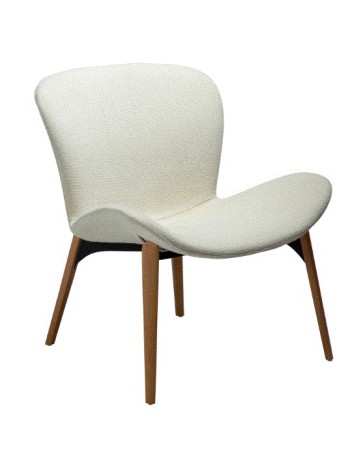 PARAGON Lounge Chair | Bone White Boucle, Oak legs