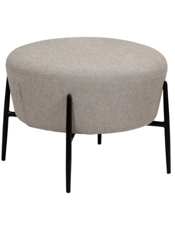 ORBIT Foot Stool | Cashmere Boucle, Black legs